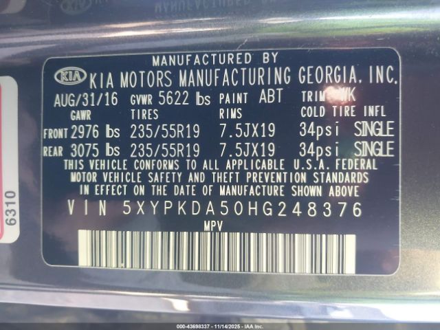 Kia Sorento 3.3l Sxl Image 8